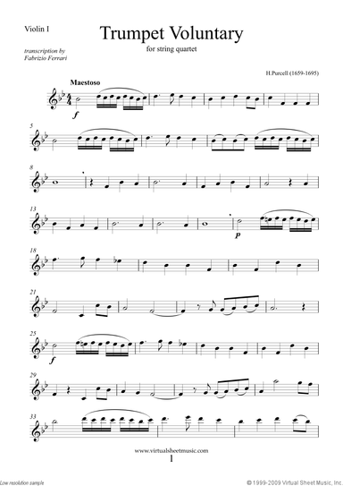 Trumpet Voluntary and Hornpipe (parts)