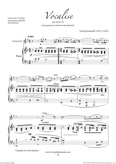Vocalise Op.34 No.14