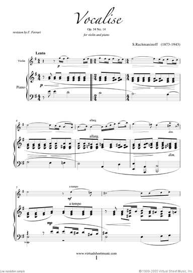 Vocalise Op.34 No.14