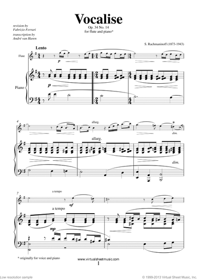 Vocalise Op.34 No.14