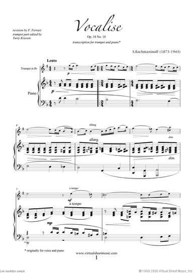 Vocalise Op.34 No.14