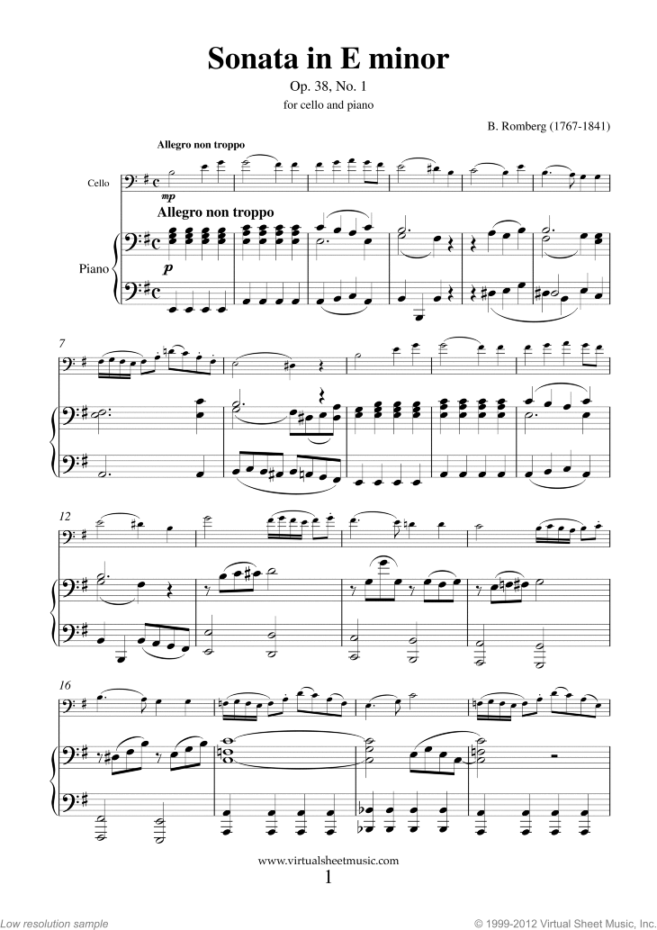 Sonata in E minor Op.38 No.1