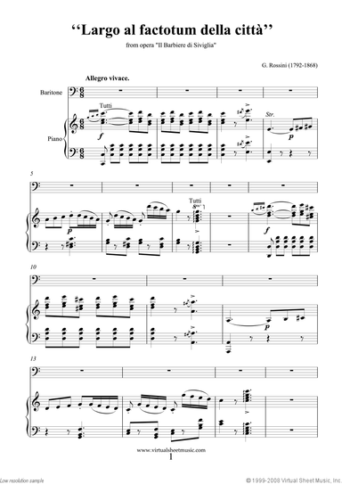 Largo al Factotum della citta', from Il Barbiere di Siviglia