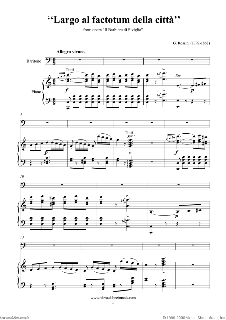 Largo al Factotum della citta', from Il Barbiere di Siviglia