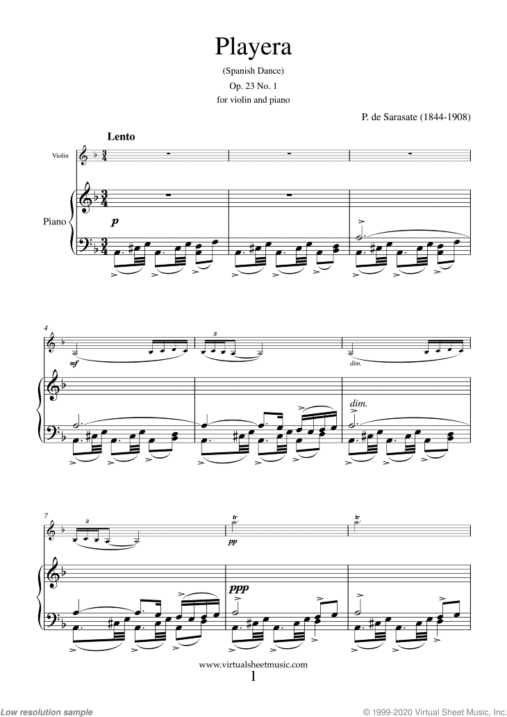 Playera (Spanish Dance) Op. 23 No. 1