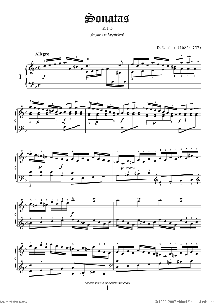 Sonatas K 1-5