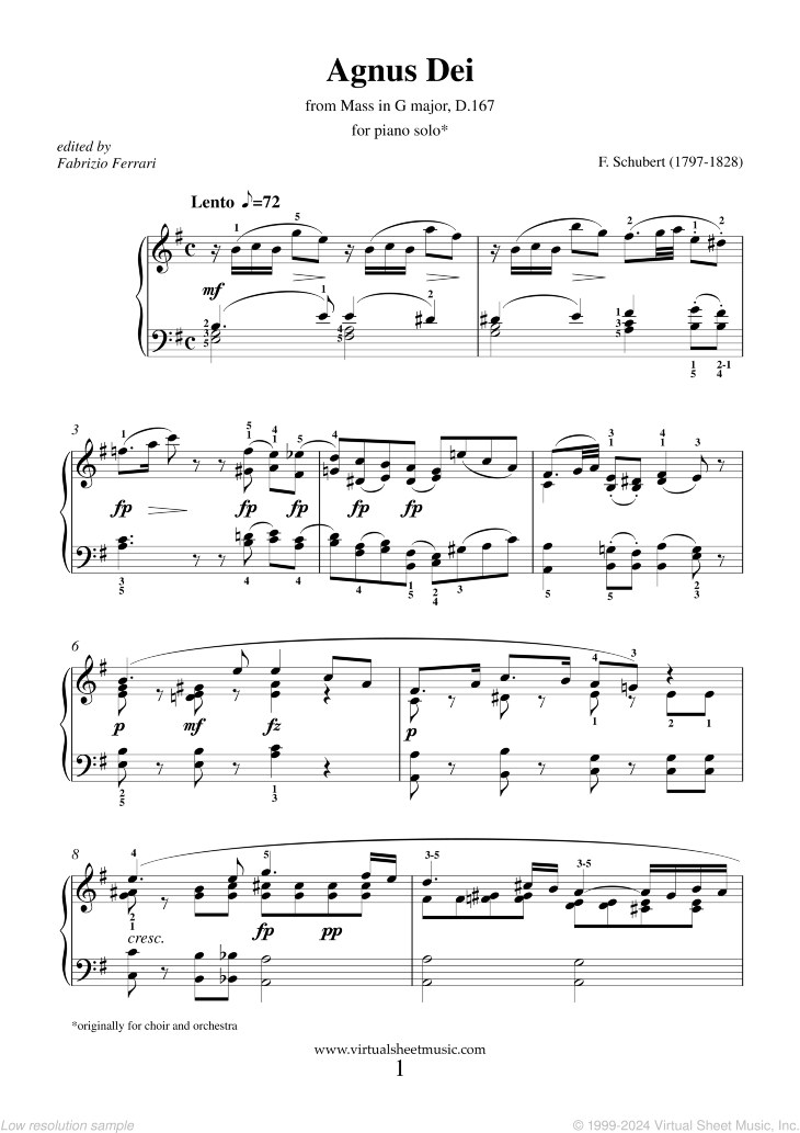 Agnus Dei from Mass D.167