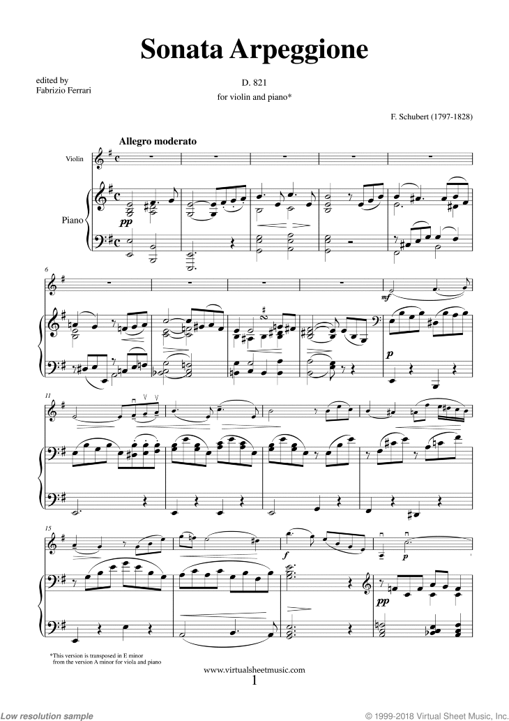 Sonata in A minor &quot;Arpeggione&quot;