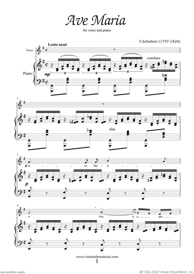Ave Maria (in G for mezzo-soprano)