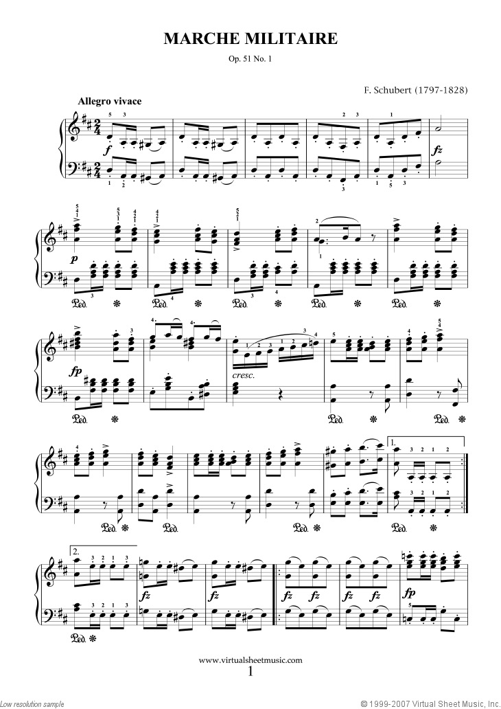 Marche Militaire Op.51 No.1