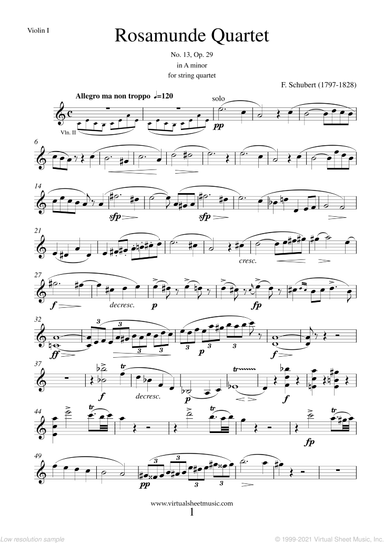Rosamunde Quartet, 1st mov.  (parts)