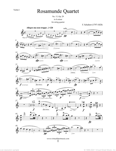 Rosamunde Quartet Op. 29 No. 13  (parts)
