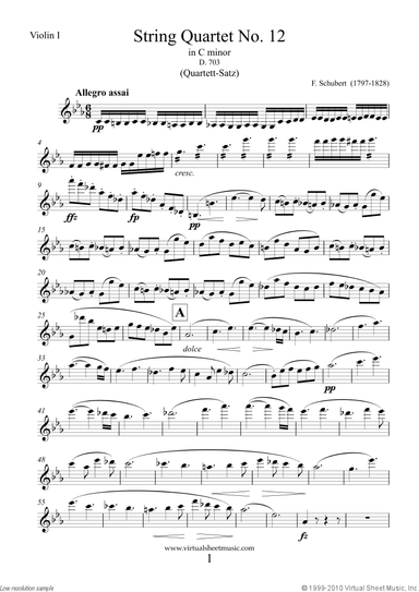 Quartet No. 12 in C minor (parts)