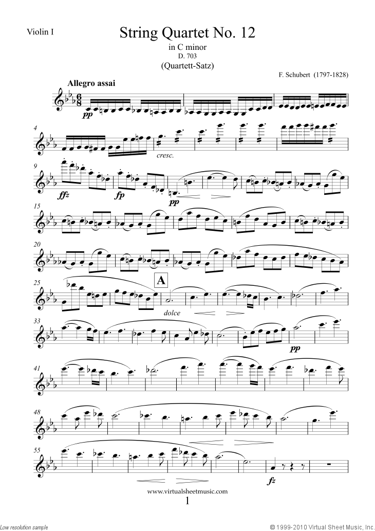 Quartet No. 12 in C minor (parts)