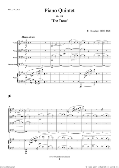 The Trout, Piano Quintet Op.114 (f.score)