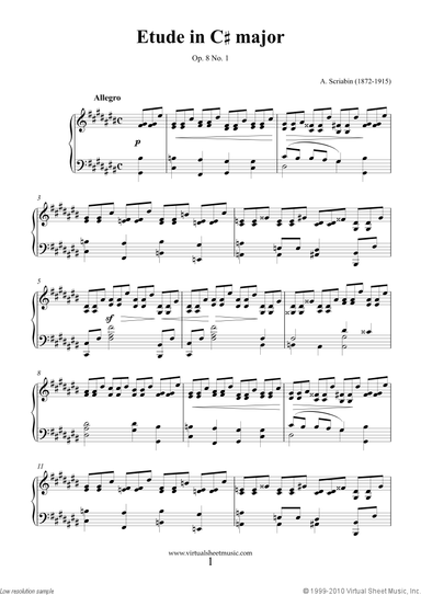 Etude in C# major Op.8 No.1