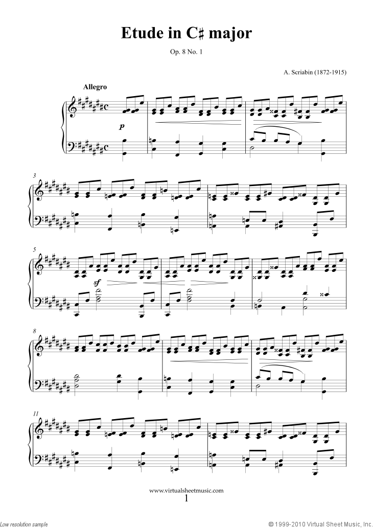 Etude in C# major Op.8 No.1