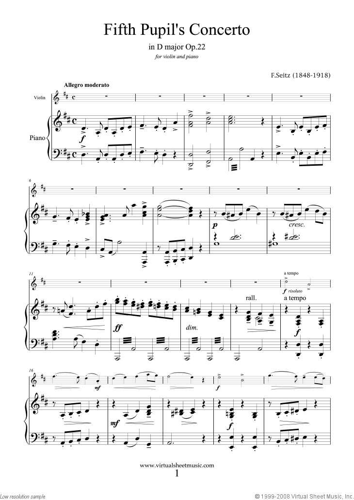 Fifth Pupil's Concerto in D major Op.22