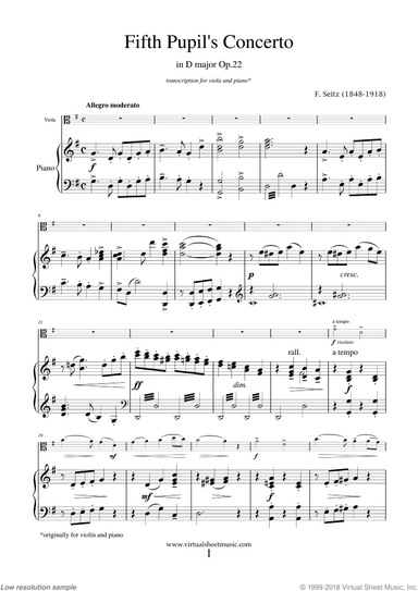 Fifth Pupil's Concerto in D major Op.22