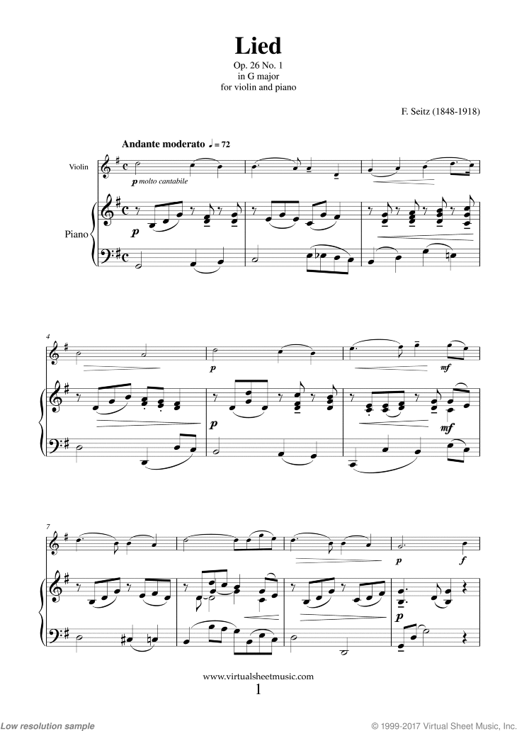 Lied in G major Op. 26 No. 1
