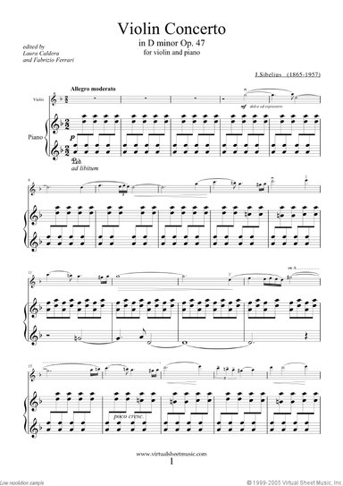 Concerto in D minor Op.47 (NEW EDITION)