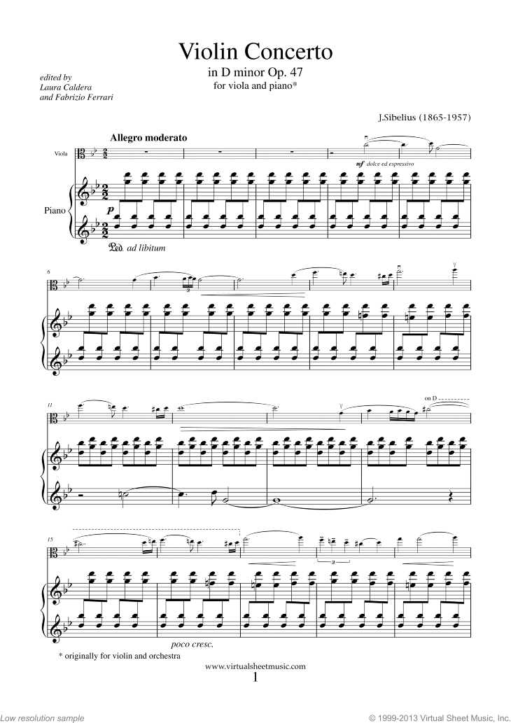 Concerto in D minor Op.47 (NEW EDITION)