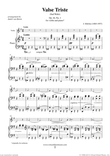 Valse Triste Op.44 No.1