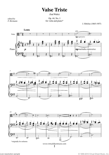 Valse Triste Op.44 No.1