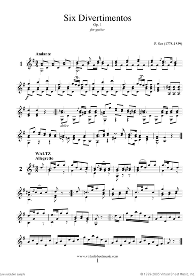 Six Divertimentos Op.1