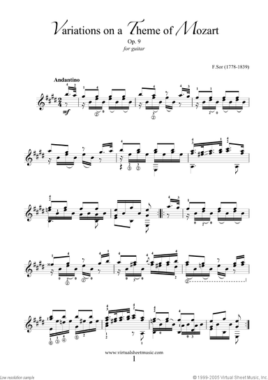 Variations On A Theme Of Mozart Op.9