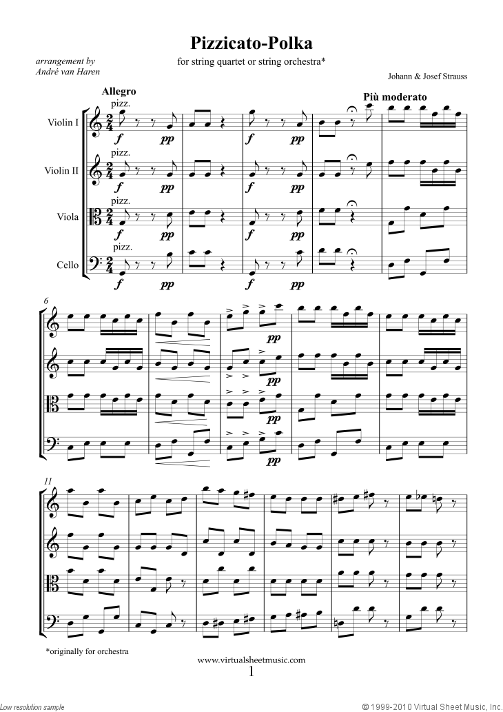 Pizzicato Polka (NEW EDITION) (f.score)