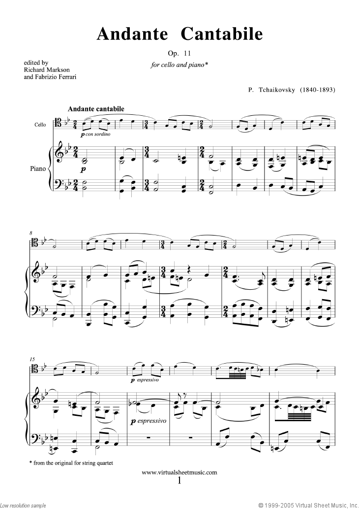 Andante Cantabile, Op.11