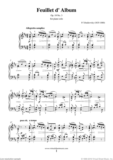 Feuillet d' Album Op.19 No.3