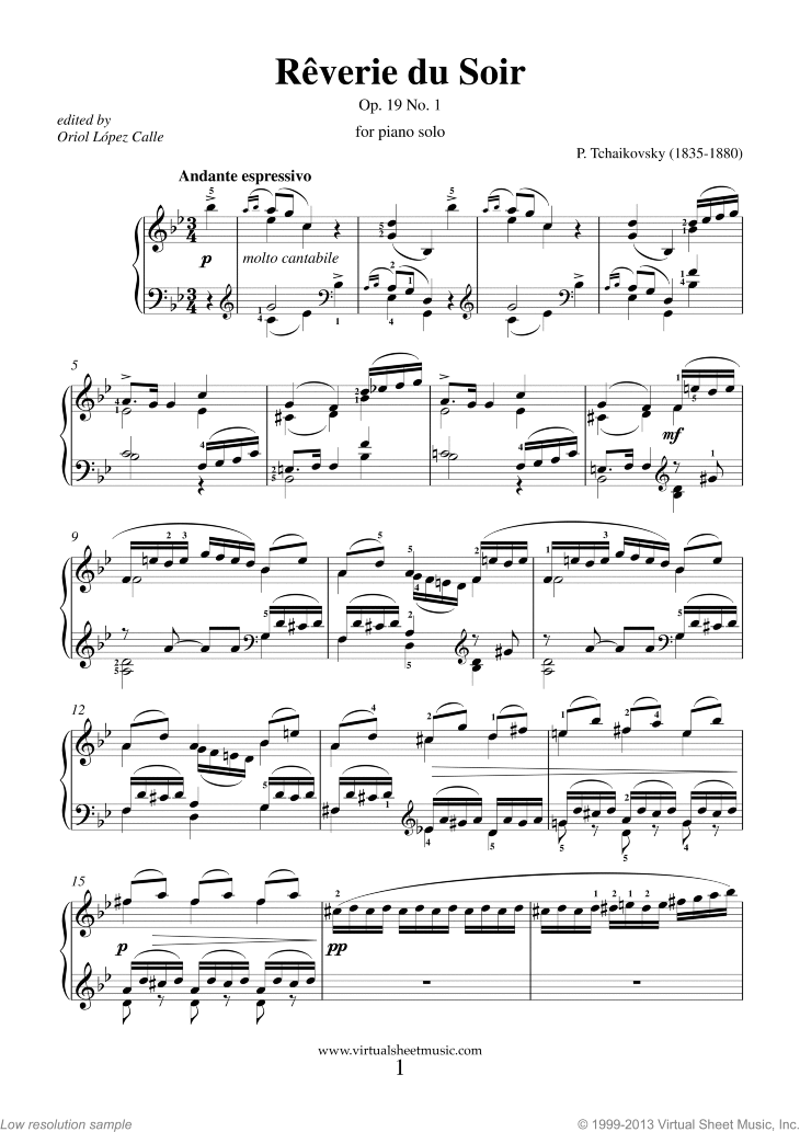 Reverie du Soir Op.19 No.1