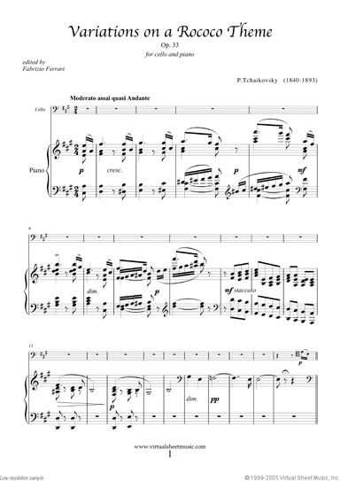 Variations on a Rococo Theme, Op.33