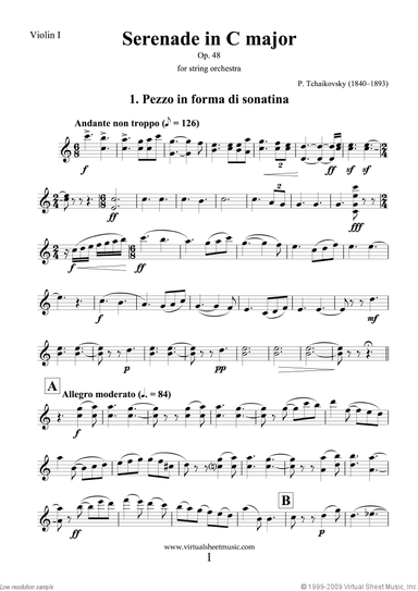 Serenade in C major Op.48 (parts)
