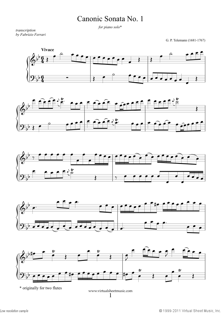 Canonic Sonatas, book I-II, Book I and II