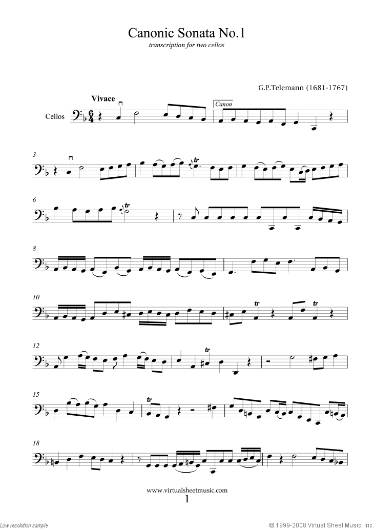 Canonic Sonatas, book I-II, Book I and II
