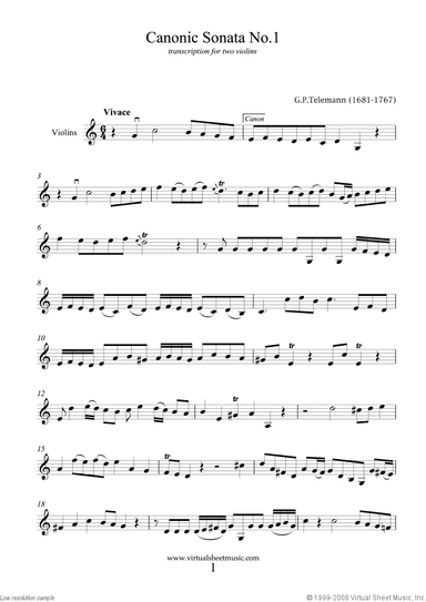 Canonic Sonatas, book I-II, Book I and II
