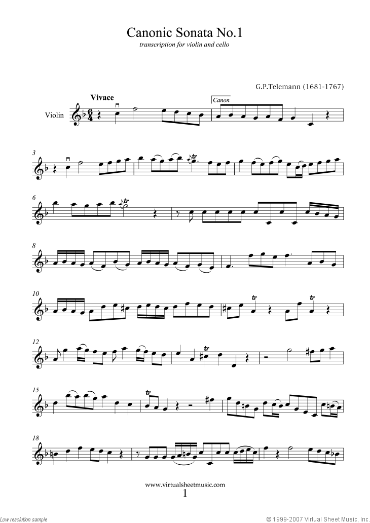 Canonic Sonatas, book I-II, Book I and II
