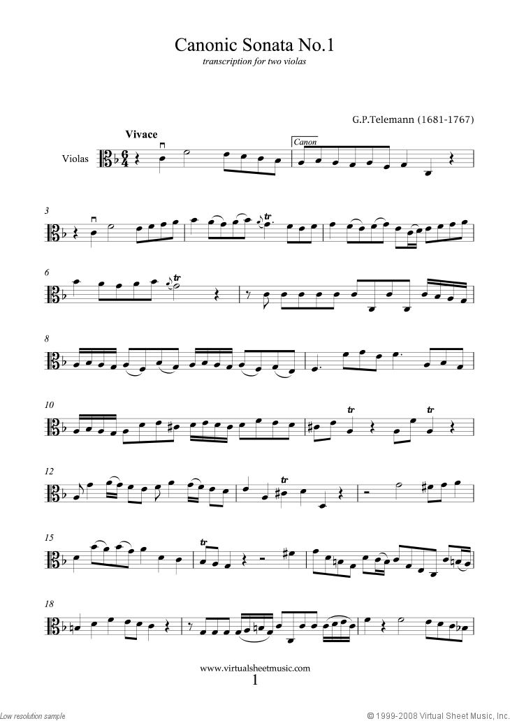 Canonic Sonatas, book I-II, Book I and II