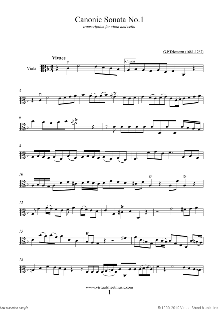 Canonic Sonatas, book I-II, Book I and II