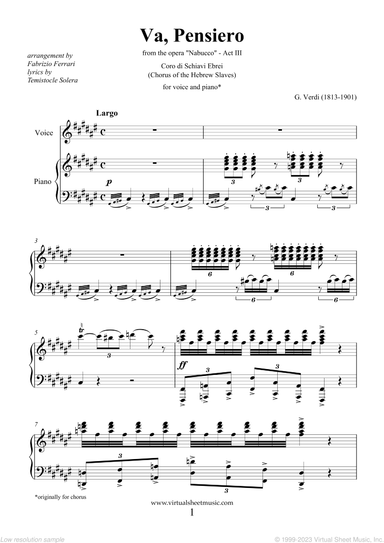 Va, Pensiero, from the opera Nabucco