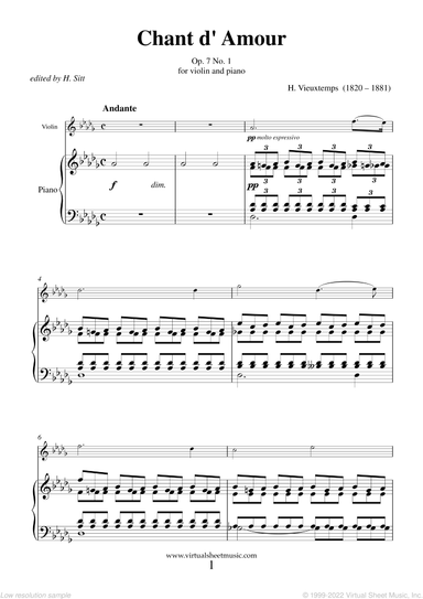 Chant d' Amour Op.7 No. 1