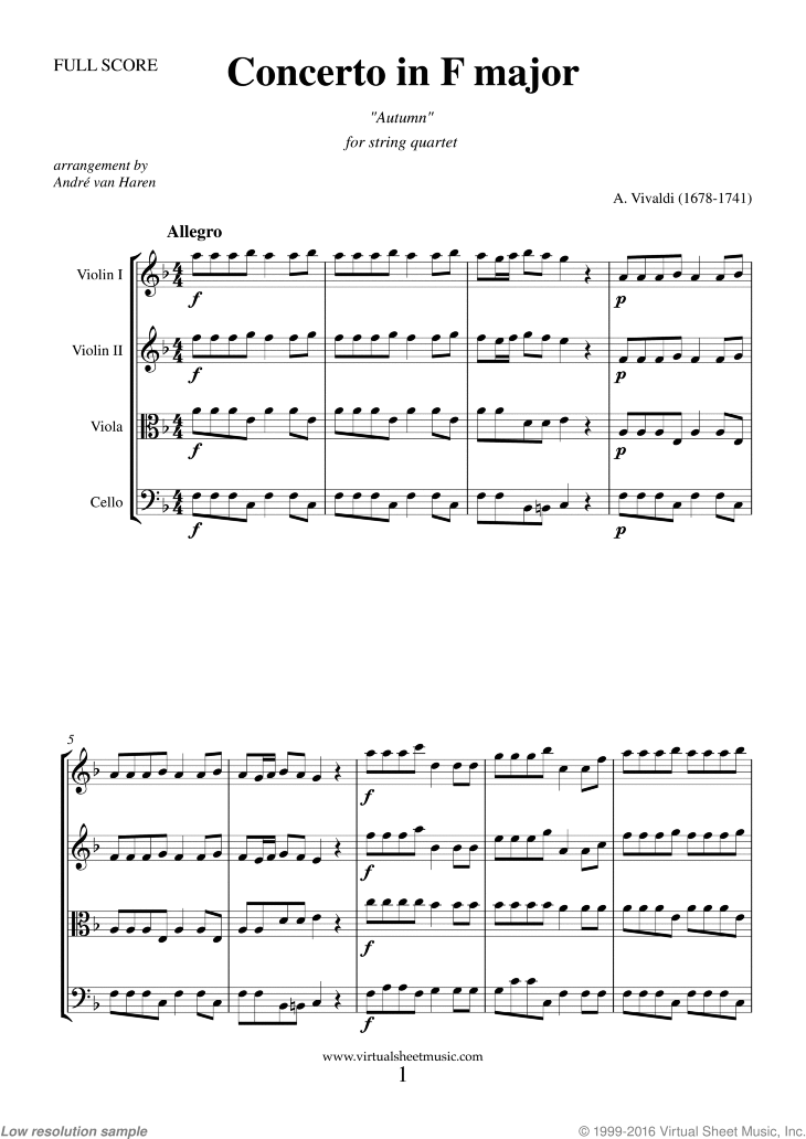 Concerto &quot;Autumn&quot; (f.score)