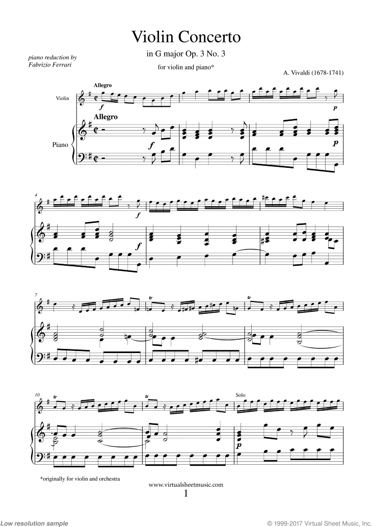 Concerto in G major Op.3 No.3