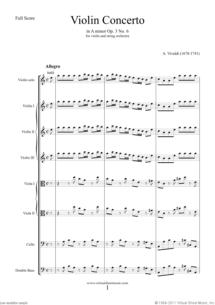 Concerto in A minor Op.3 No.6 (COMPLETE)