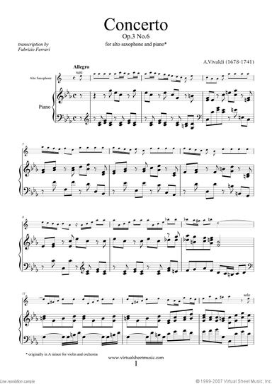 Concerto in A minor Op.3 No.6
