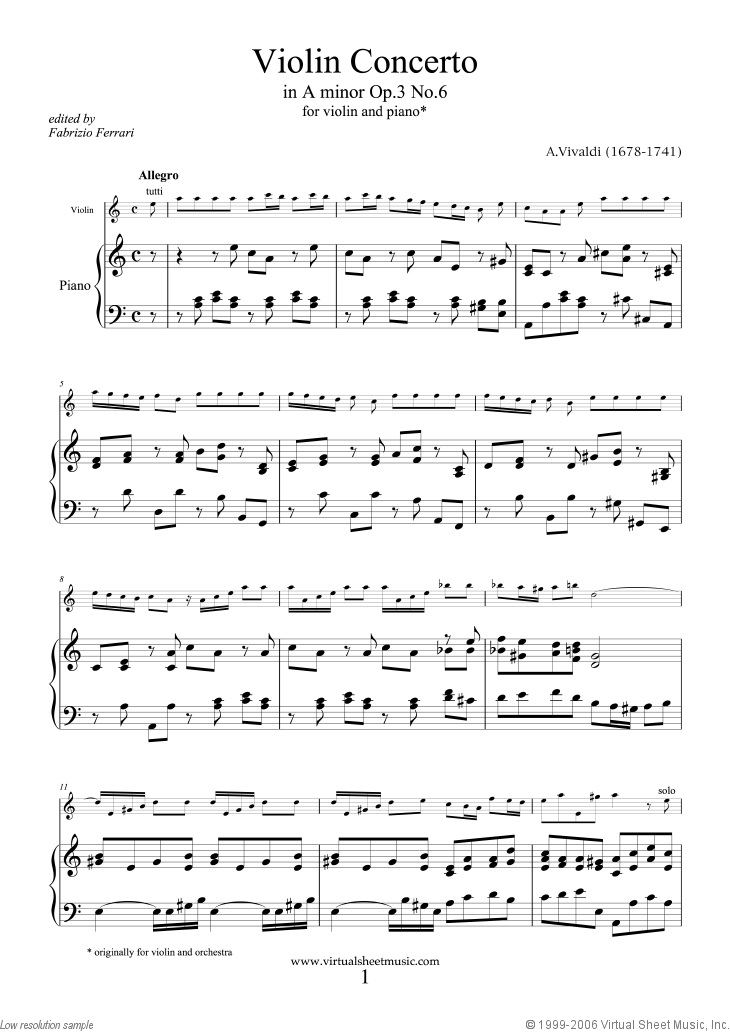 Concerto in A minor Op.3 No.6