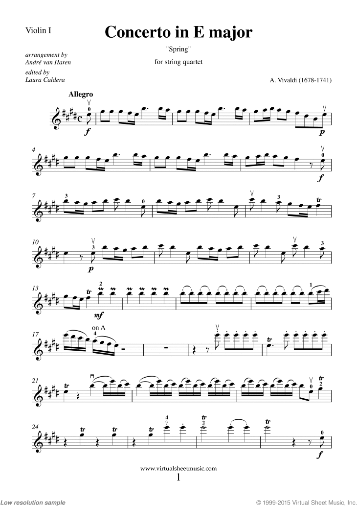 Concerto &quot;Spring&quot; (parts)